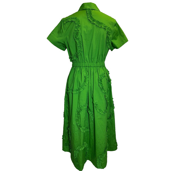 Kate Spade NY Target Ribbon Dress Medium Green Midi Shirtdress NWT - Picture 7 of 10